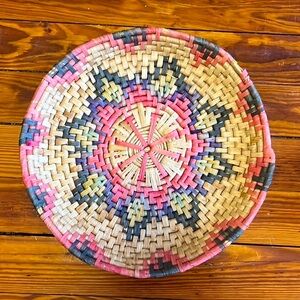 Vtg Colorful Decorative Basket Handmade Vintage